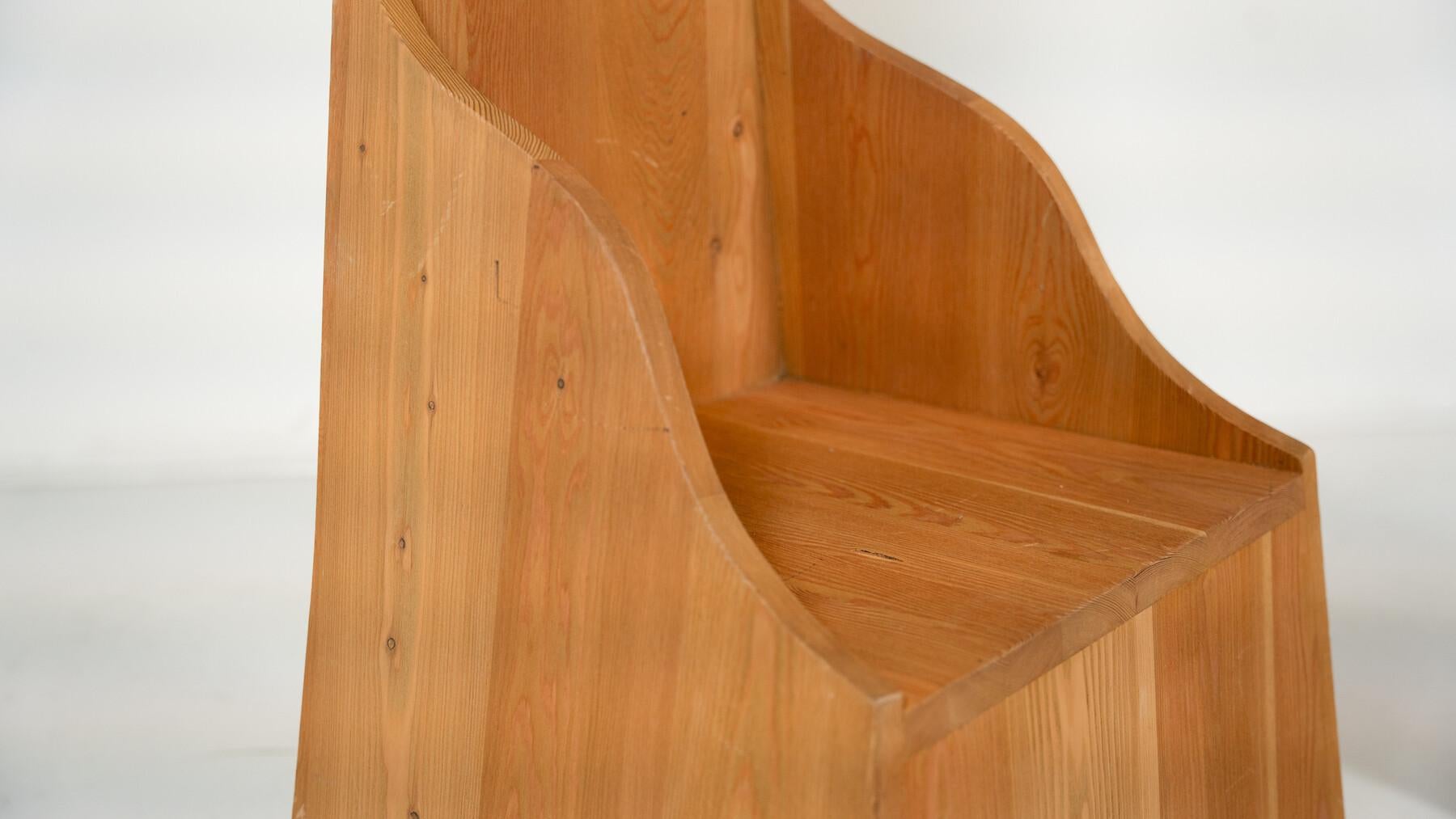 Late 20th Century Pair of Fratina chairs by Mario Ceroli for Mobili Nella Valle for Poltronova