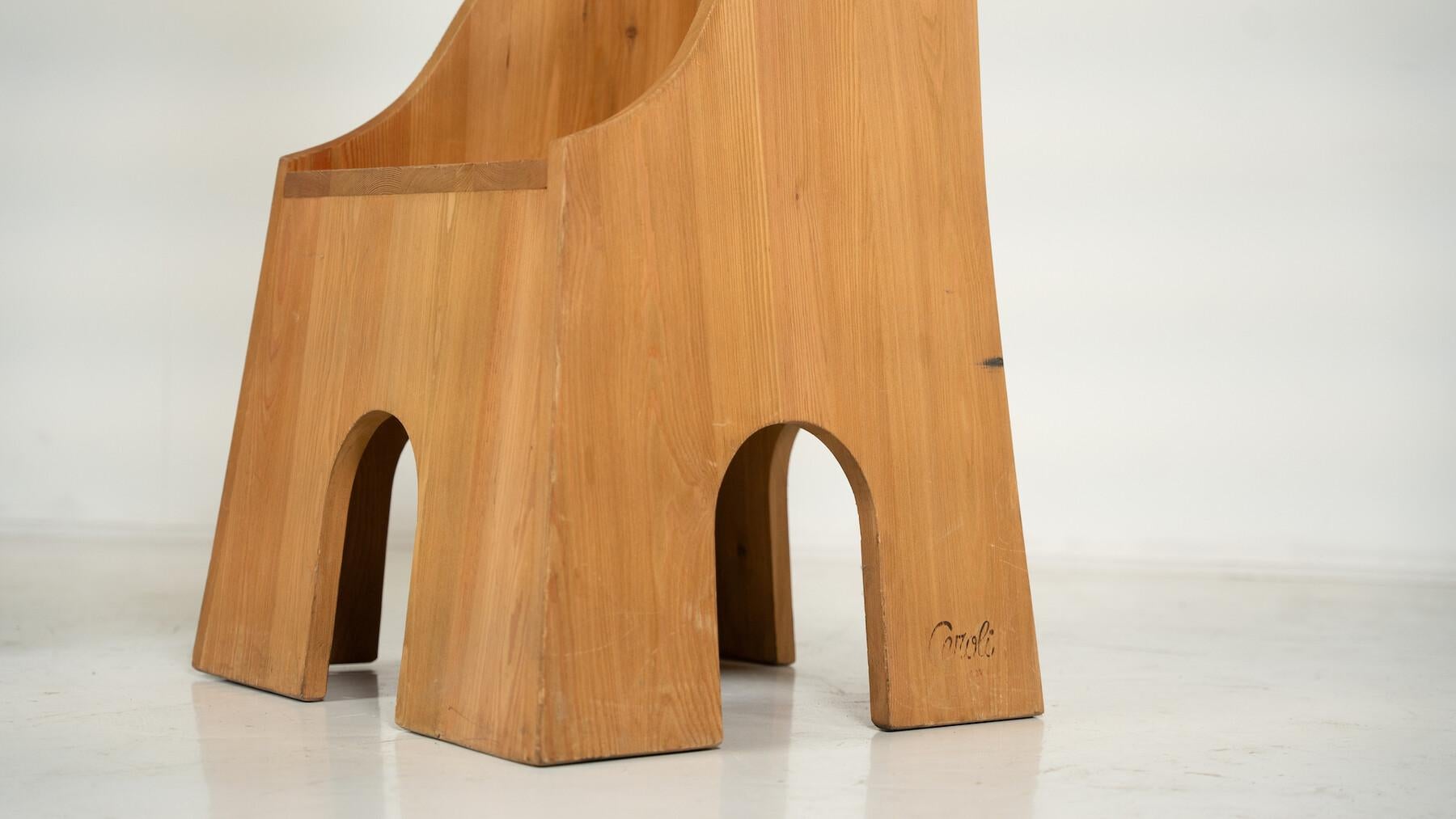 Pair of Fratina chairs by Mario Ceroli for Mobili Nella Valle for Poltronova 1