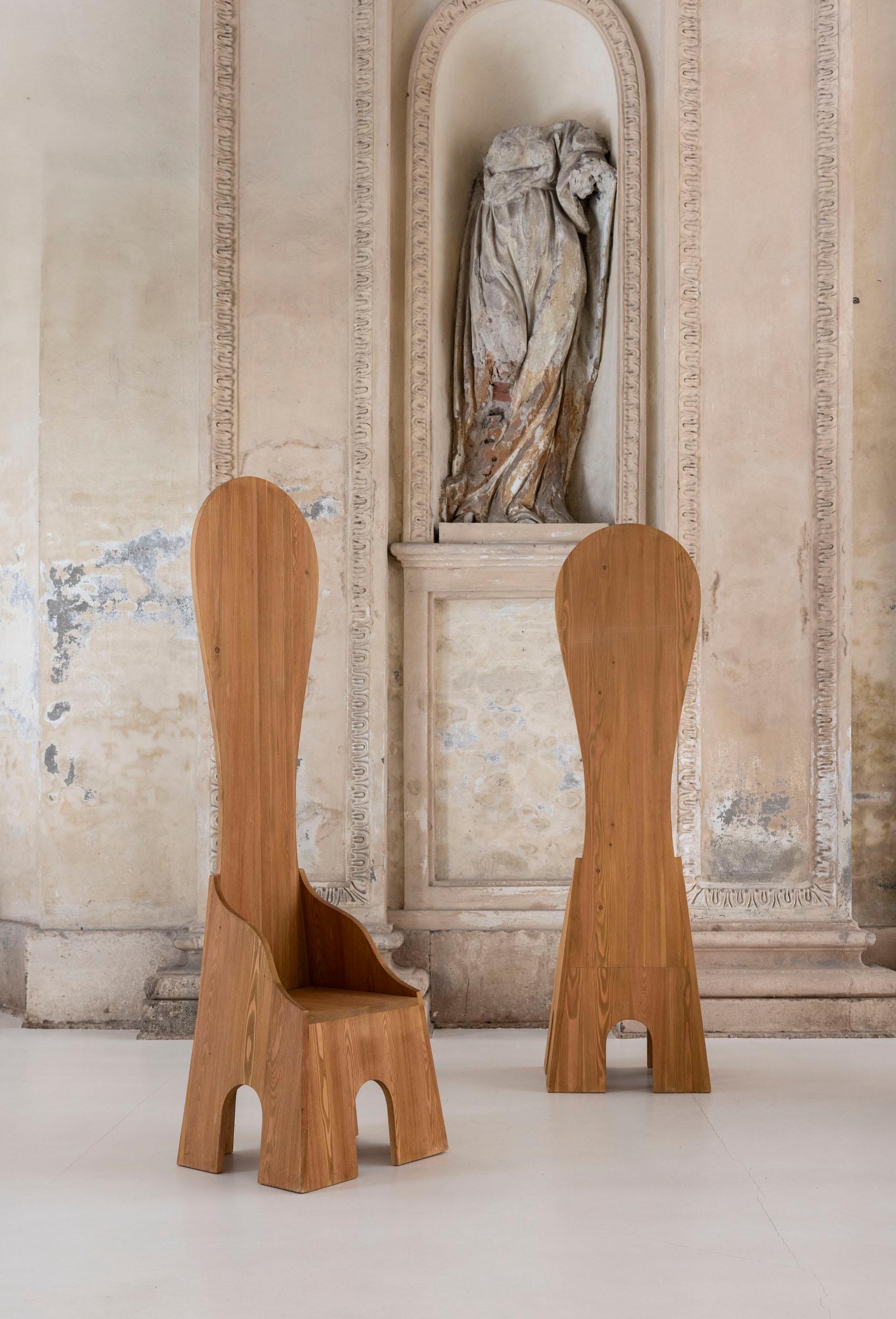 Paar Fratina-Stühle, entworfen von Mario Ceroli für Poltronova, Italien 1972, Paar im Angebot 2
