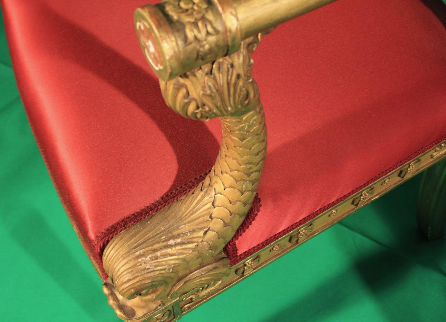 Paire d'objets en bois doré Napoléon III du 19e siècle  Fauteuils de Frederic Quignon en vente 3