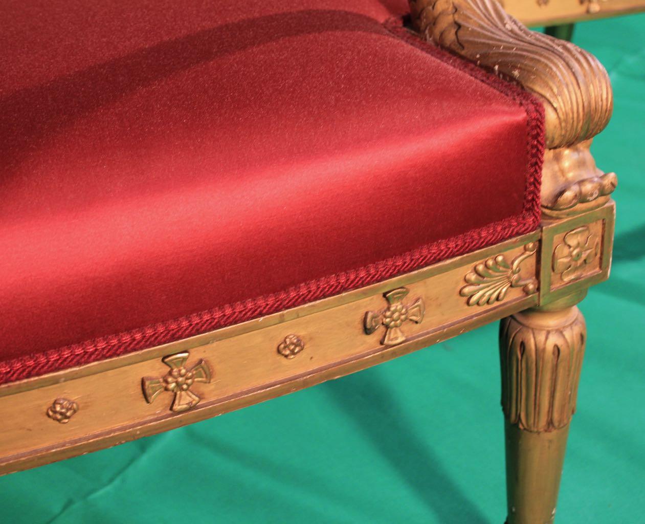 19th Century Napoleon III Giltwood French Pair of  Armchairs by Frederic Quignon For Sale 2