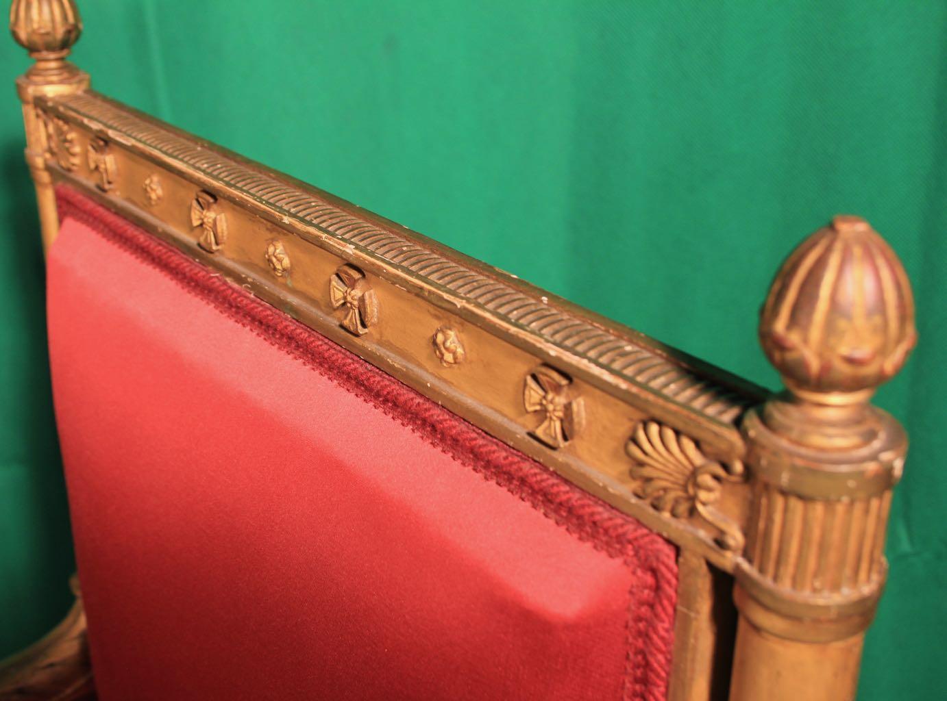 Paire d'objets en bois doré Napoléon III du 19e siècle  Fauteuils de Frederic Quignon en vente 1