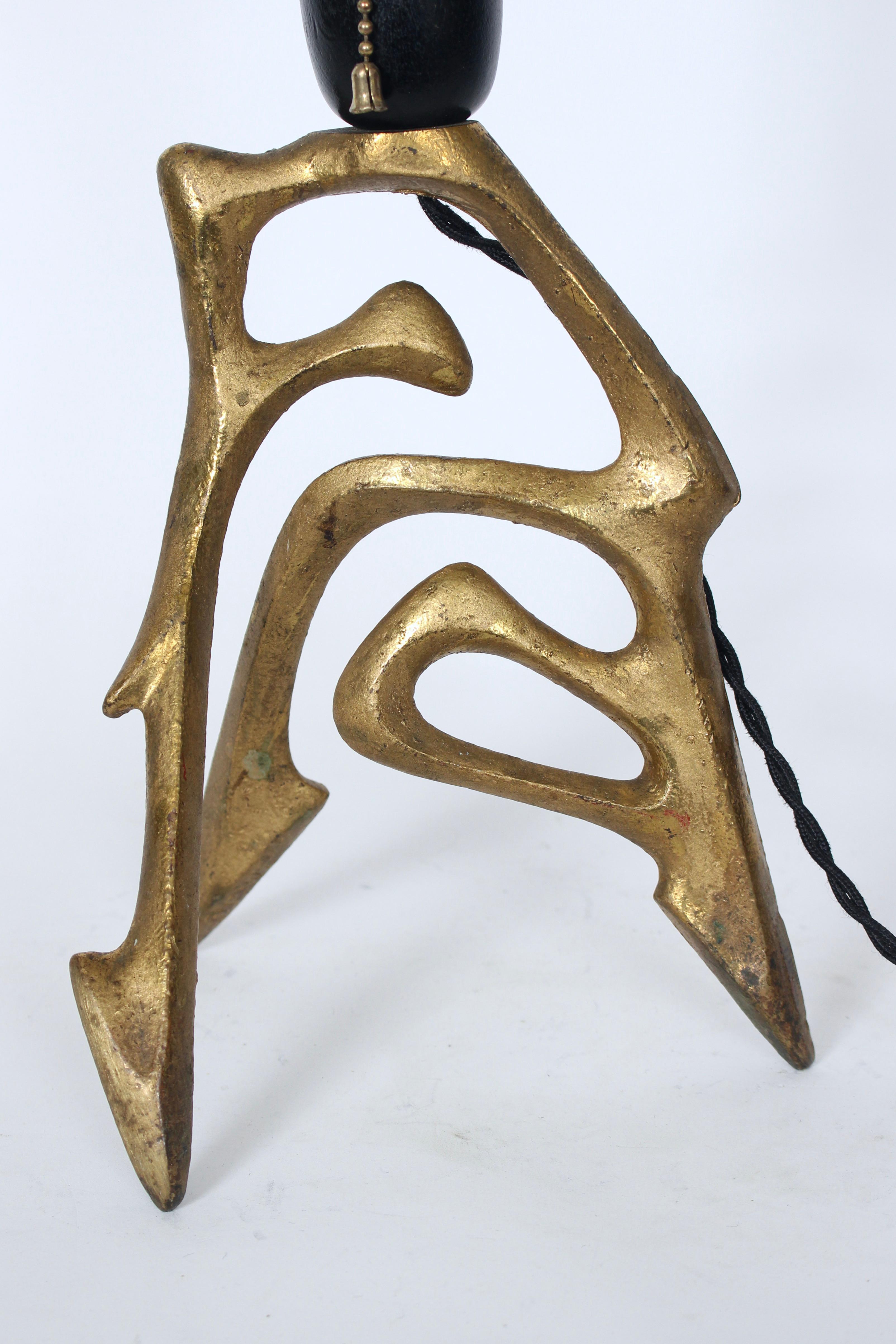Pair of Frederic Weinberg Abstract Figurative Bronze Table Lamps, C. 1950  For Sale 7