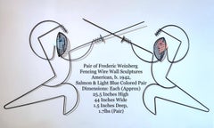 Paire de sculptures murales en fil métallique à pieds de Frederic Weinberg