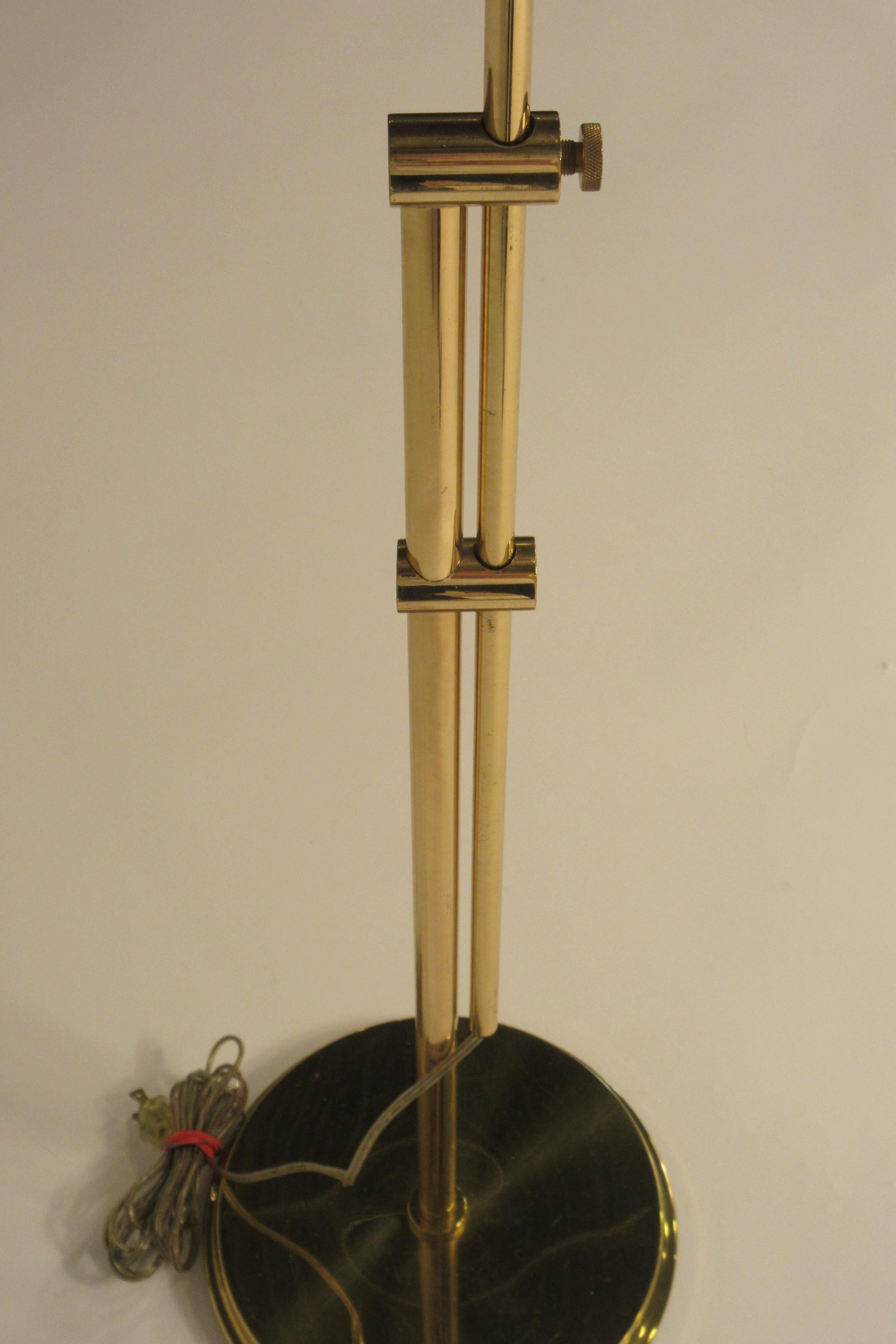 Pair of Frederick Cooper Adjustable Brass Goose Neck Floor Lamps 2