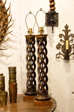 Paire de lampes de table Helix de Frederick Cooper