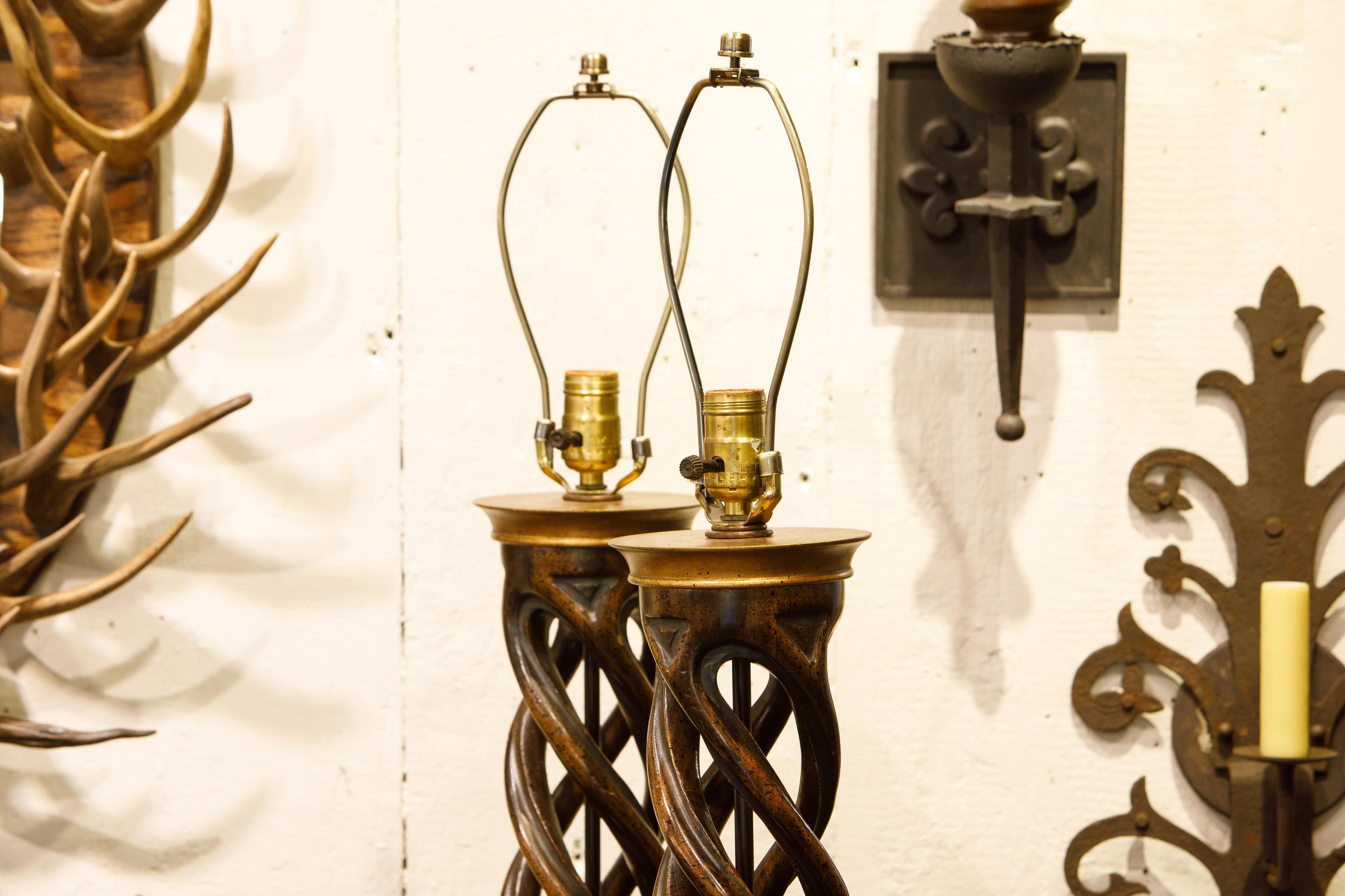 Paar Frederick Cooper Helix-Tischlampen (Moderne der Mitte des Jahrhunderts) im Angebot