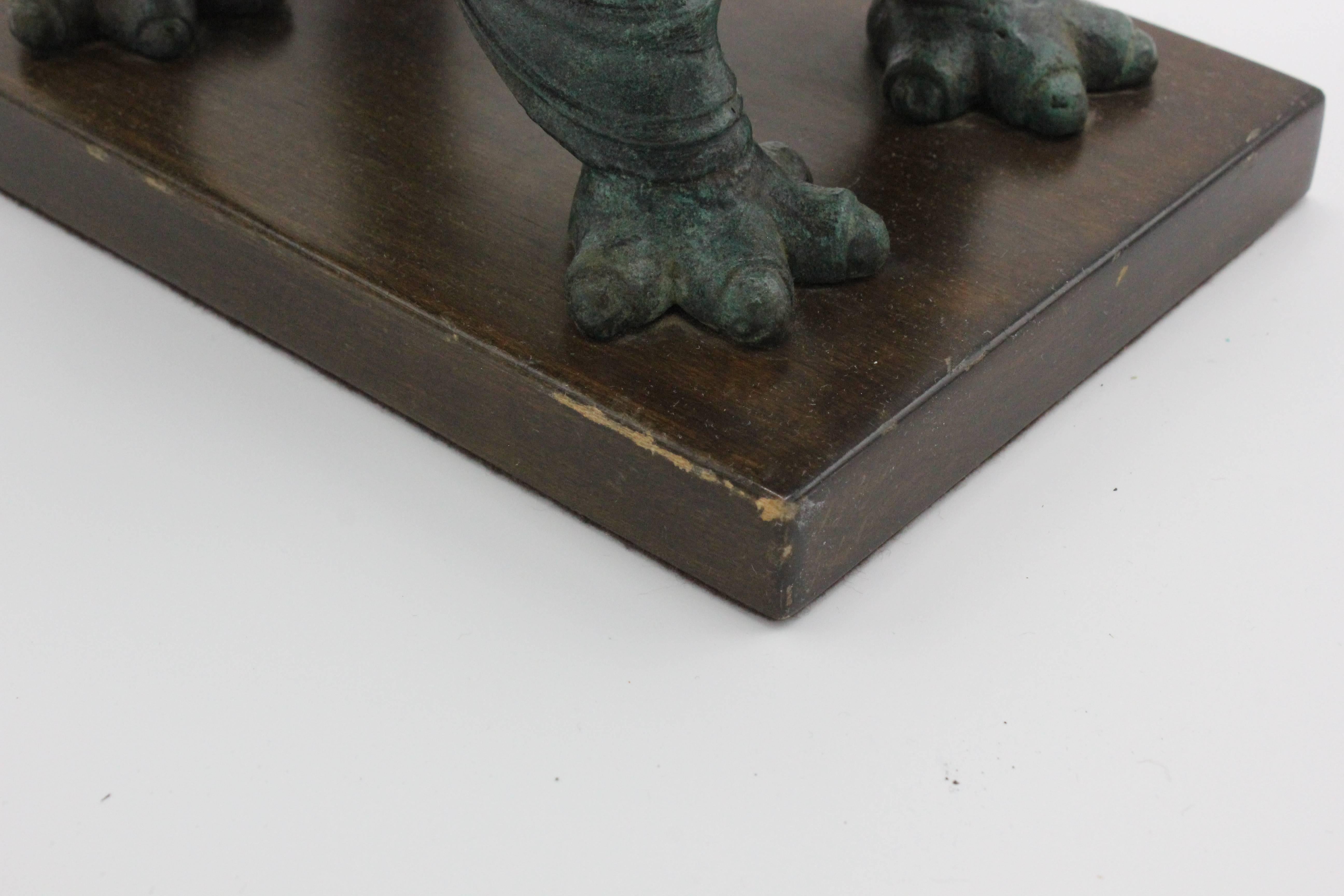 Pair of Frederick Cooper Patinated Bronze Foo Dog Censer Sculptures 6