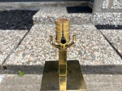 Pair Of Frederick Cooper Stainless Steel And Brass Lamps