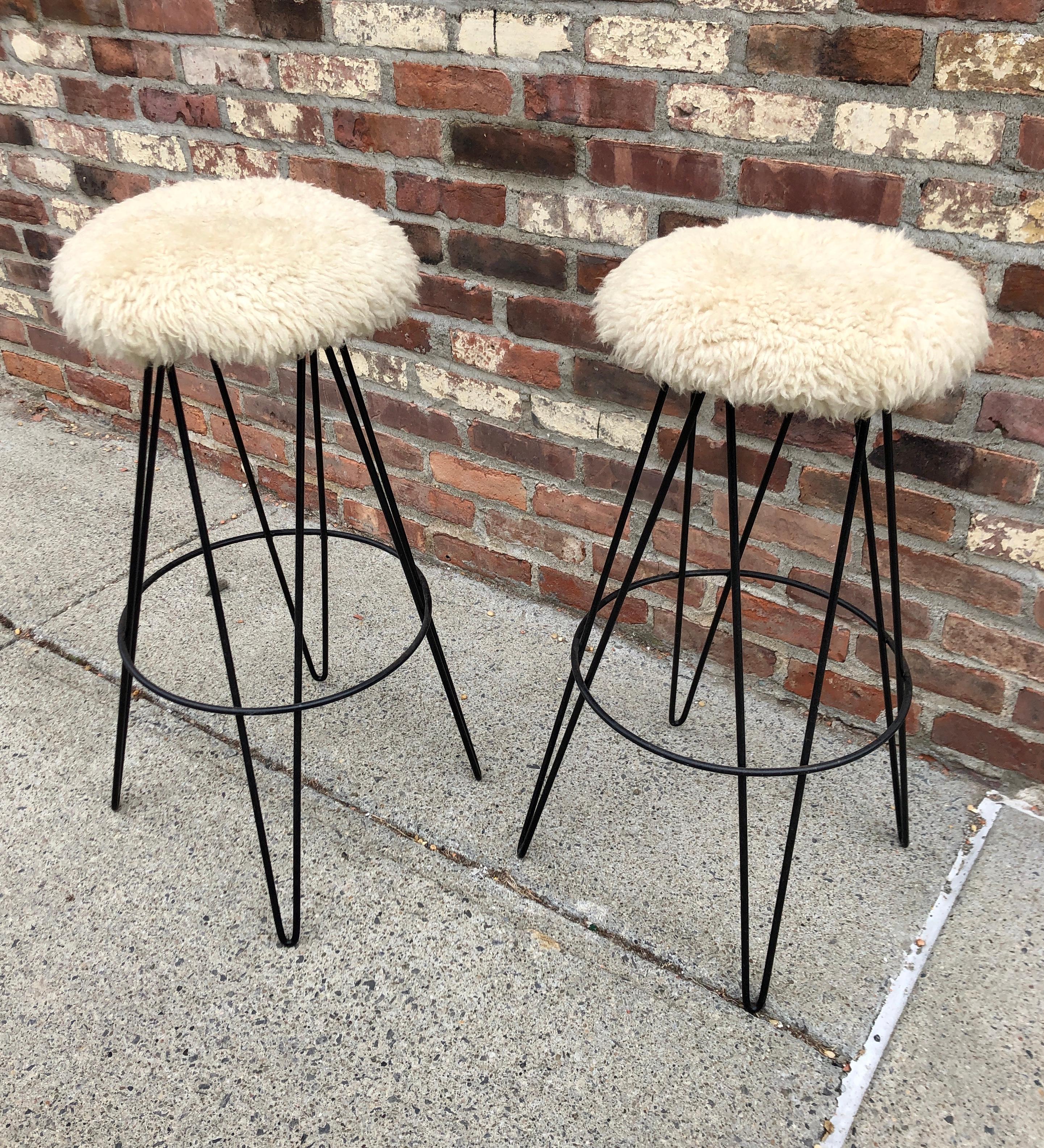 American Pair of Frederick Weinberg Bar Stools For Sale