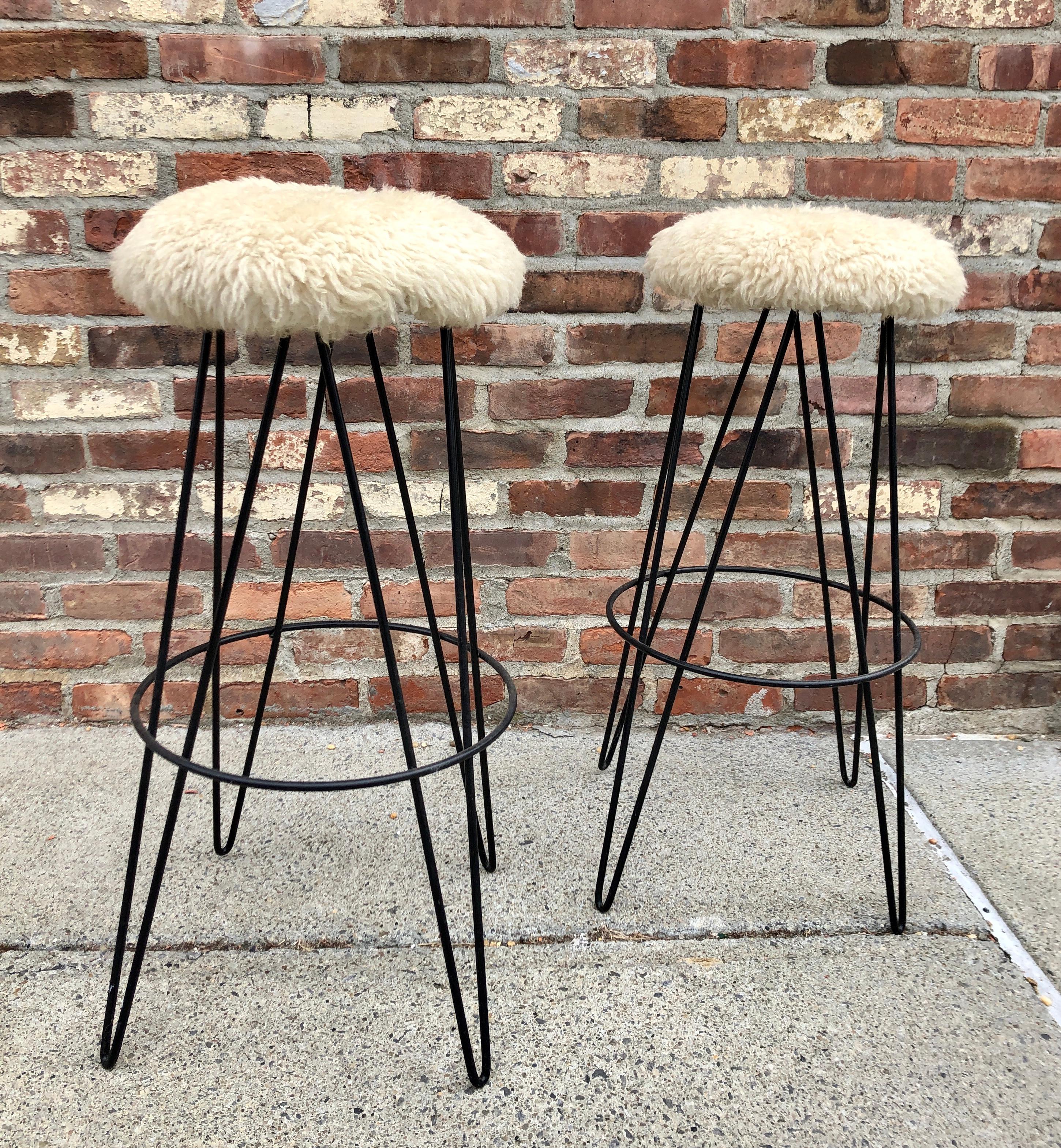 Pair of Frederick Weinberg Bar Stools In Good Condition For Sale In Brooklyn, NY