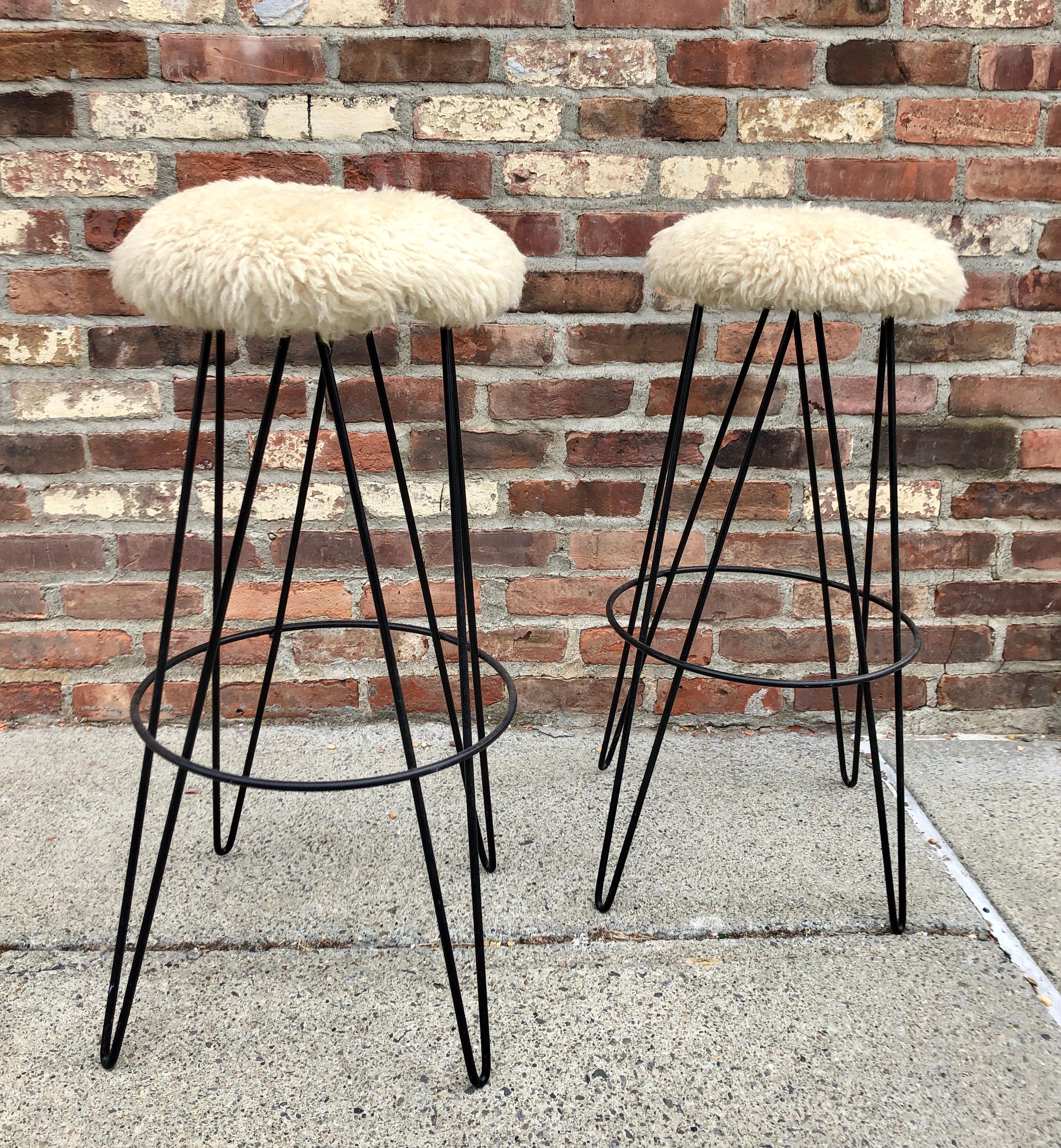American Pair of Frederick Weinberg Bar Stools For Sale