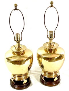 Pair of Fredrick Cooper Hollywood Regency Brass Lamps