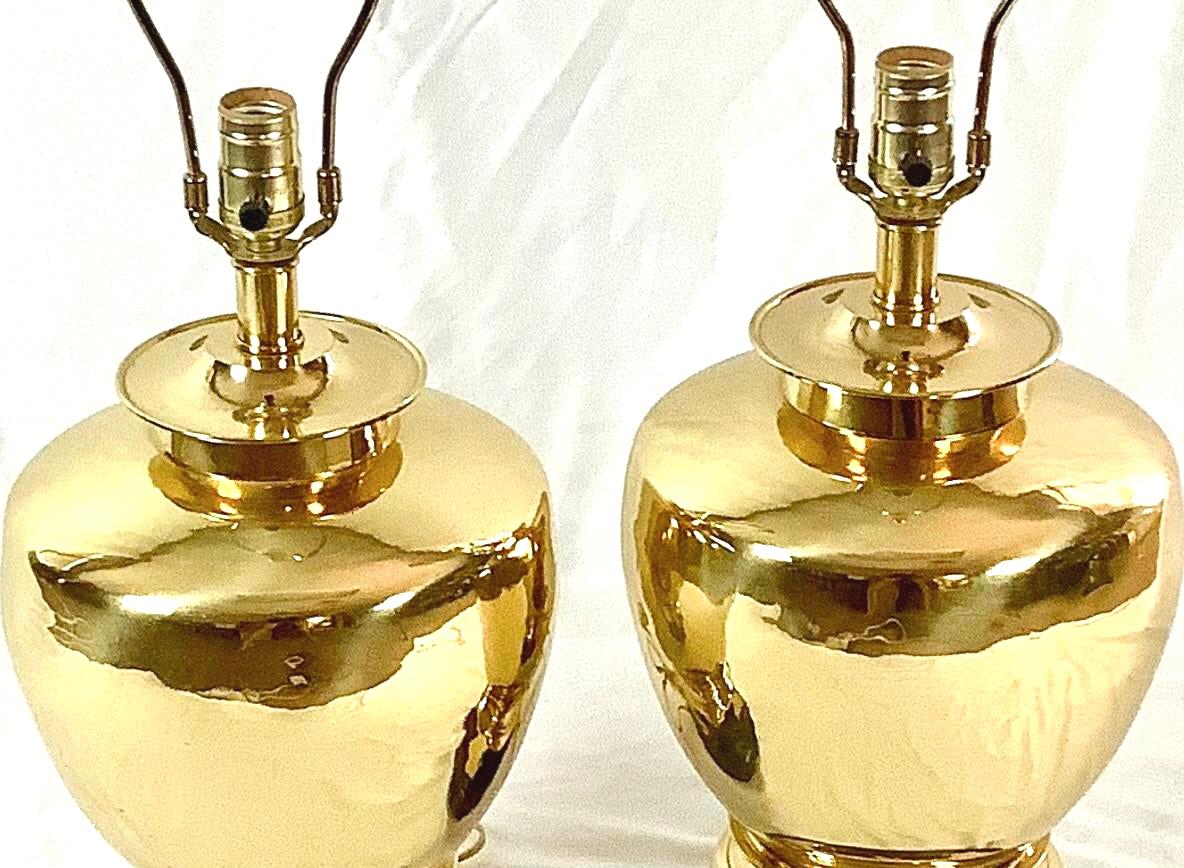 Pair of Fredrick Cooper Hollywood Regency Brass Lamps For Sale 1