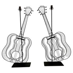 Pair of Fredrick Weinberg Style Guitar Lamps