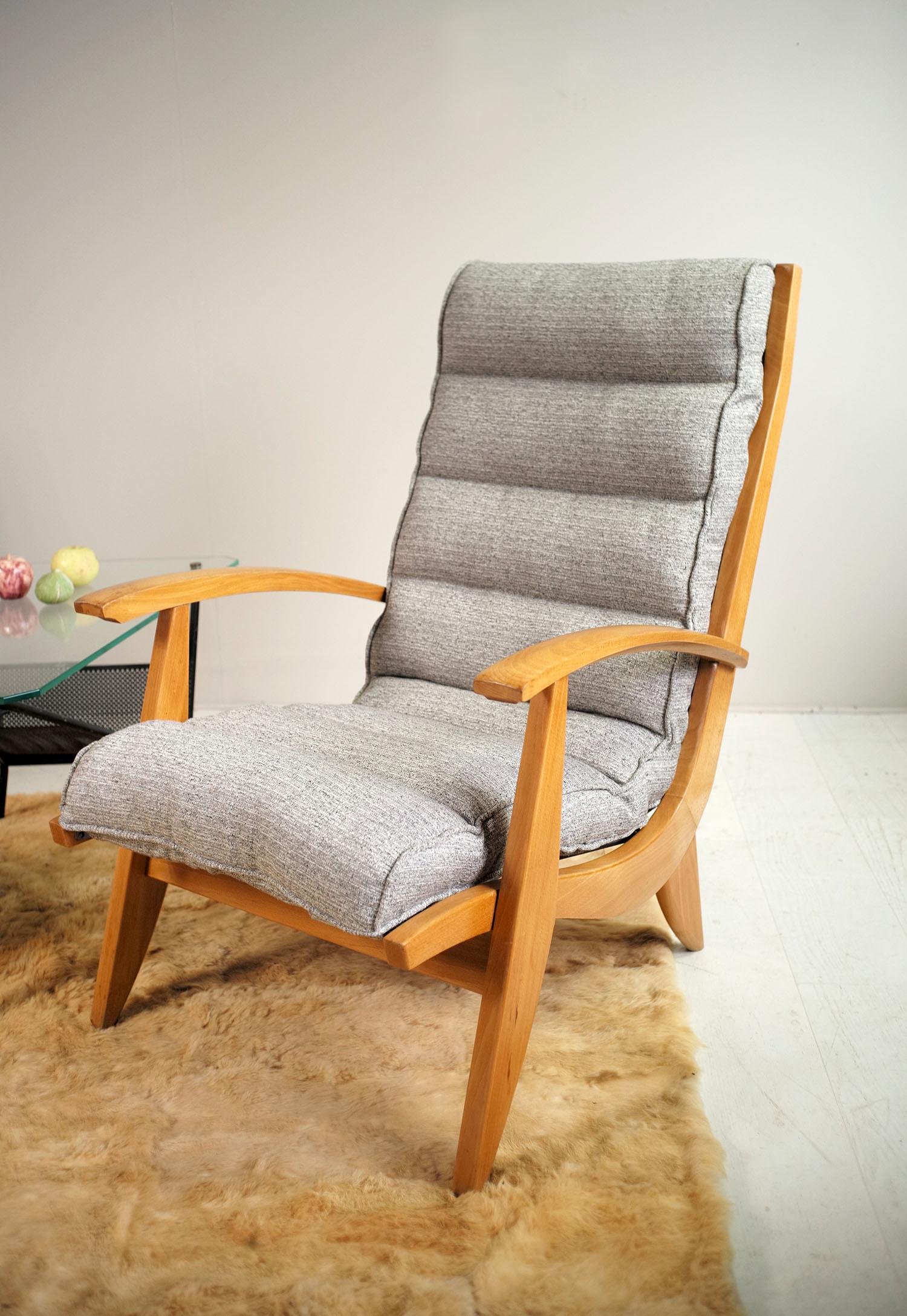 Mid-20th Century Pair of Free Span Armchairs FS 123, France, 1954 For Sale