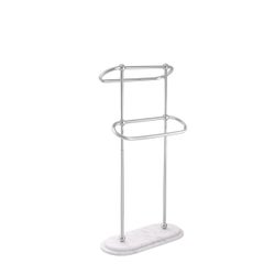 Pair of Free-Standing Towel Rails, Model S, Polished Stainless Steel.