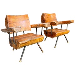 Pair of Freeform Lounge Chairs by Sabena of Mexico