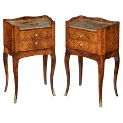 Pair of Freestanding French Kingwood Bedside Cabinets