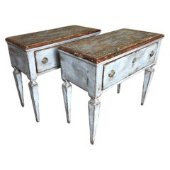 Antique Pair of French 1 Drawer Side Tables