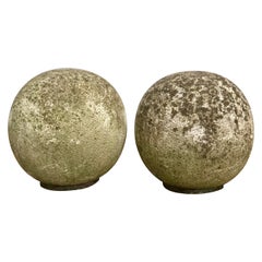 Pair of French Mossy Cast Stone Balls