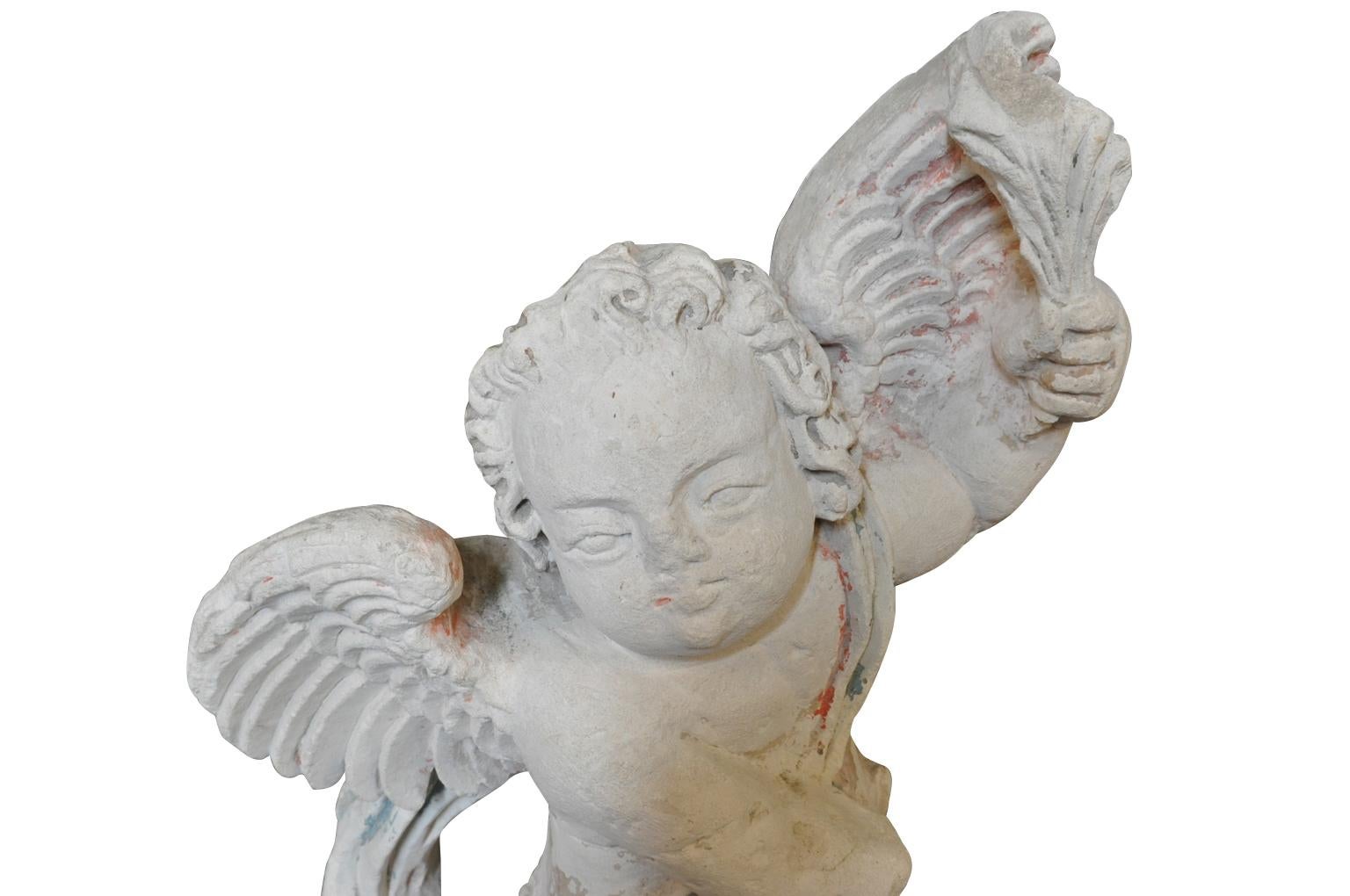 Pair of French 15th Century Stone Angel Statues 2