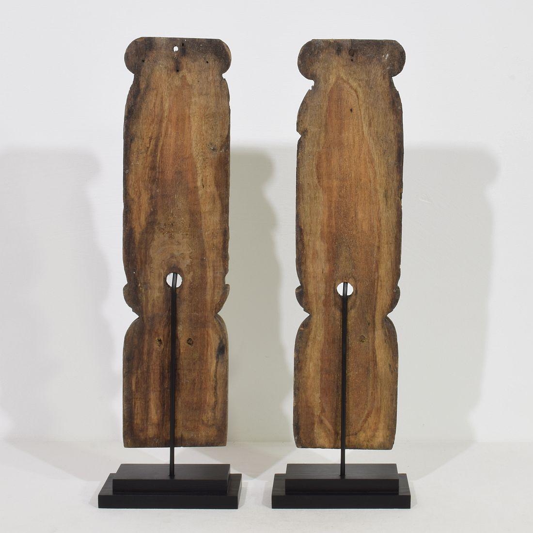 18th Century and Earlier Pair of French 17th Century Weathered Oak Renaissance Ornaments For Sale