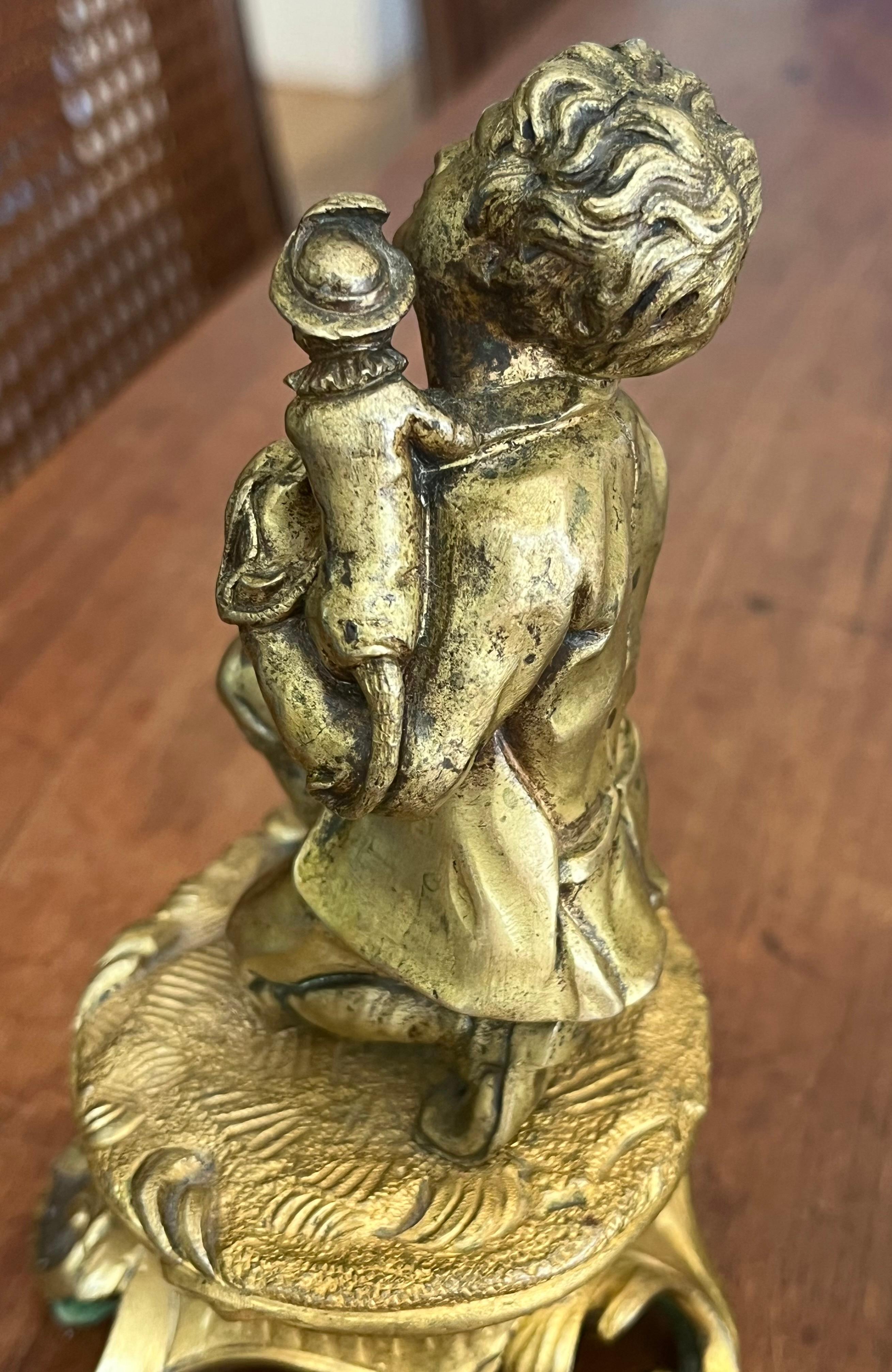 Pair of French 18th Century Figural Sculptures For Sale 5