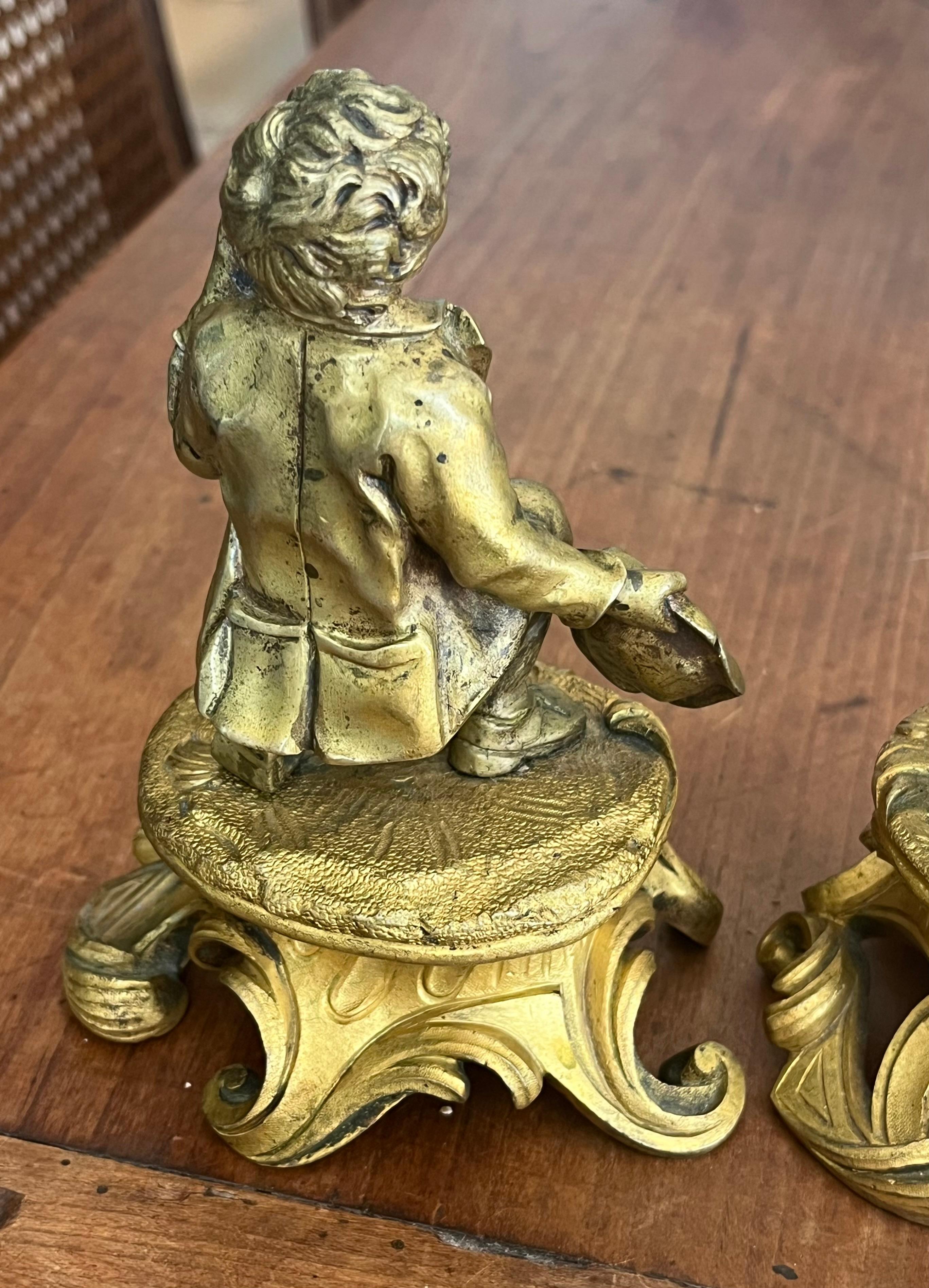 Pair of French 18th Century Figural Sculptures For Sale 7
