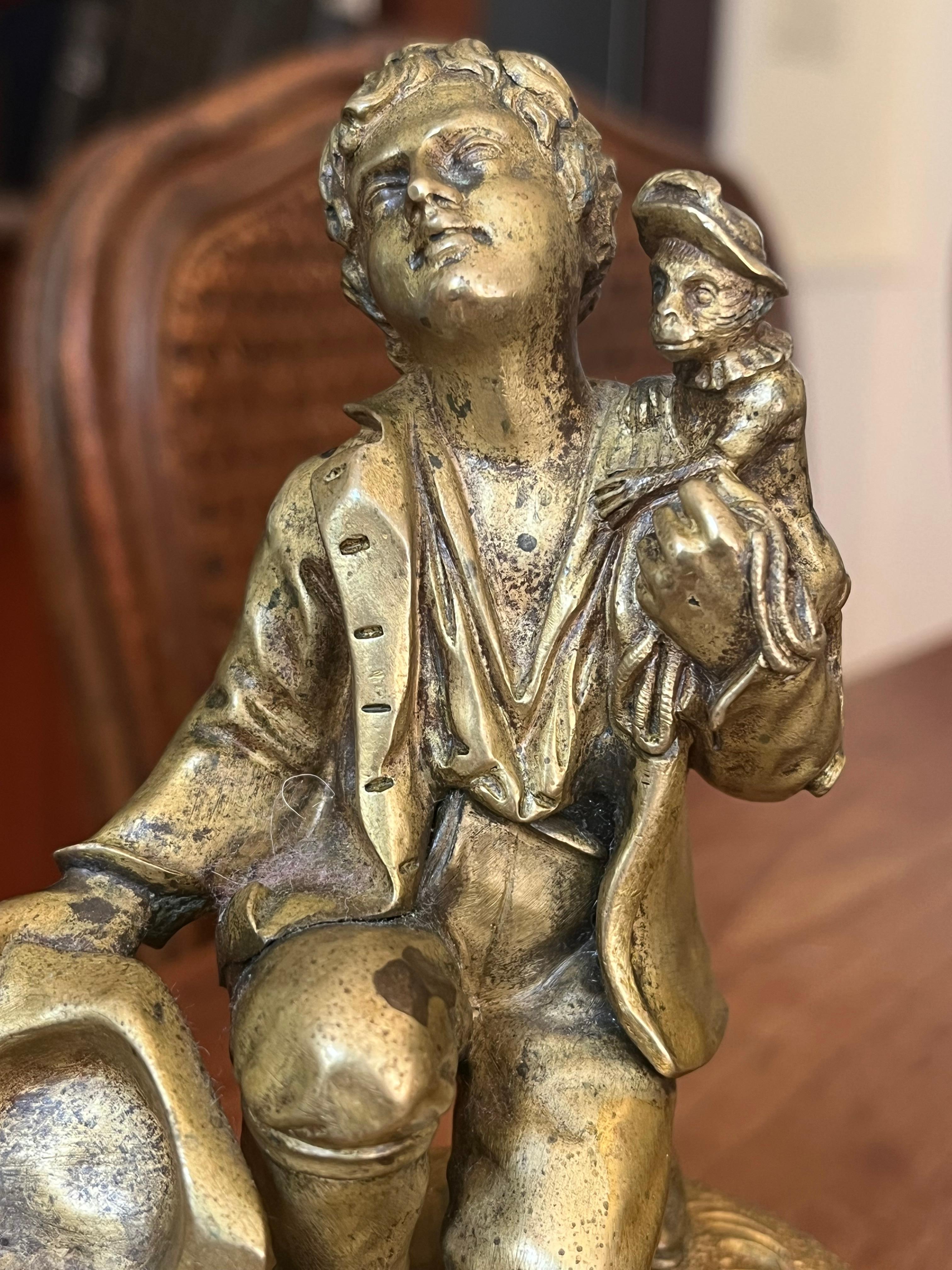 Rococo Pair of French 18th Century Figural Sculptures For Sale