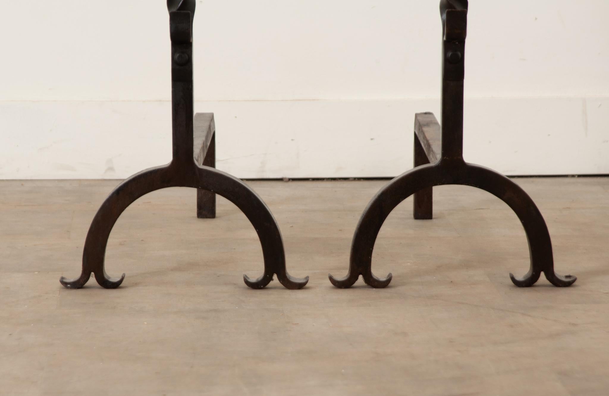 Other Pair of French 18th Century Forged Iron Andirons