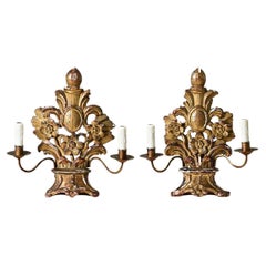 Pair of French 18th Century Gilt Candelabras