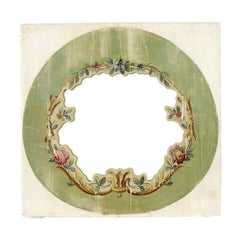 Coppia di specchi a fumetto Aubusson verdi e floreali francesi del XVIII secolo