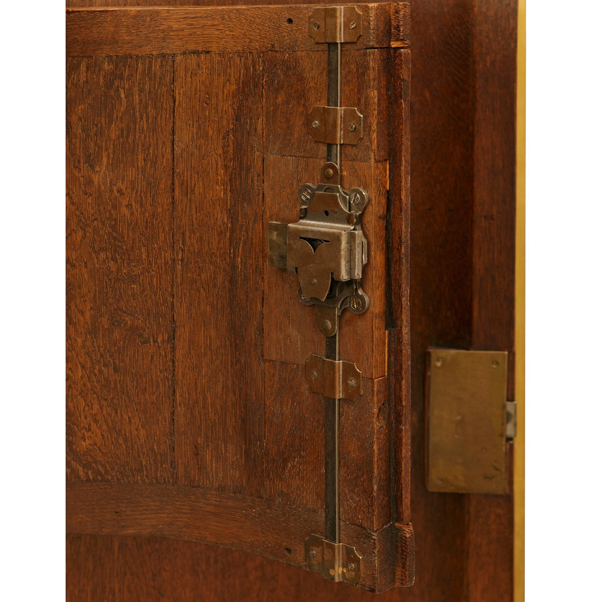 pair of French 18th century Kingwood, Ormolu and Rouge Marble corner cabinets For Sale 5