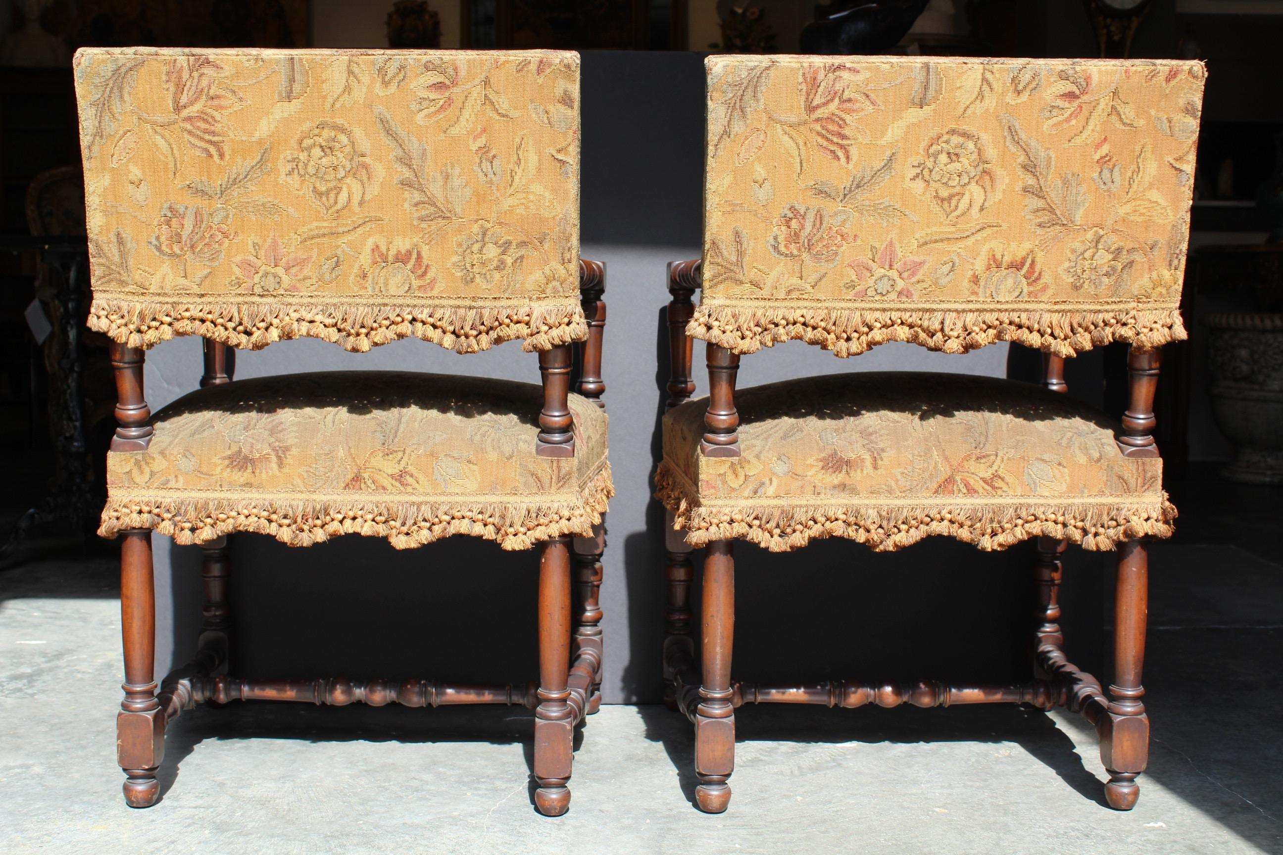 Pair of French Louis XIII Armchairs For Sale 3