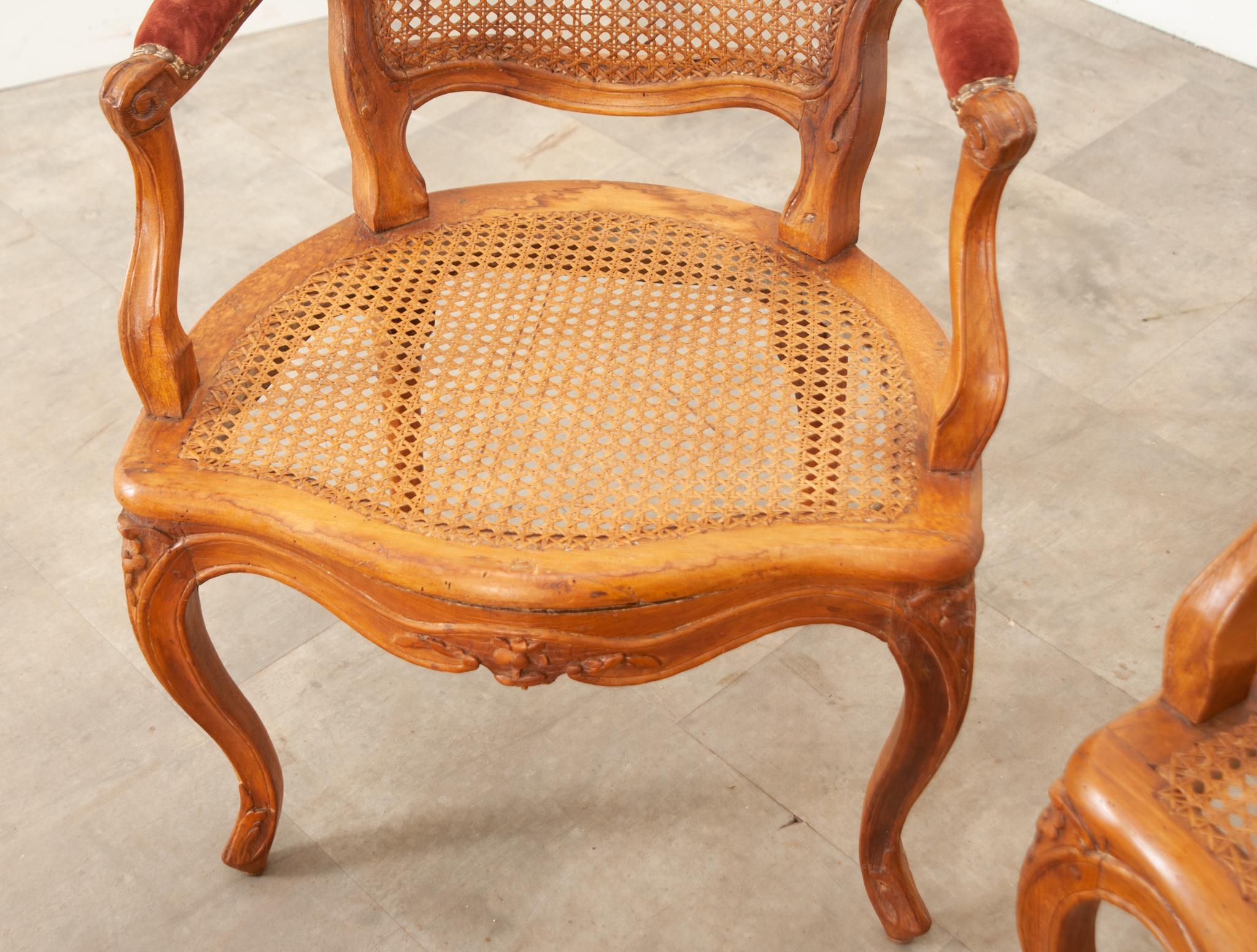 Pair of French 18th Century Louis XV Style  Fauteuils For Sale 9