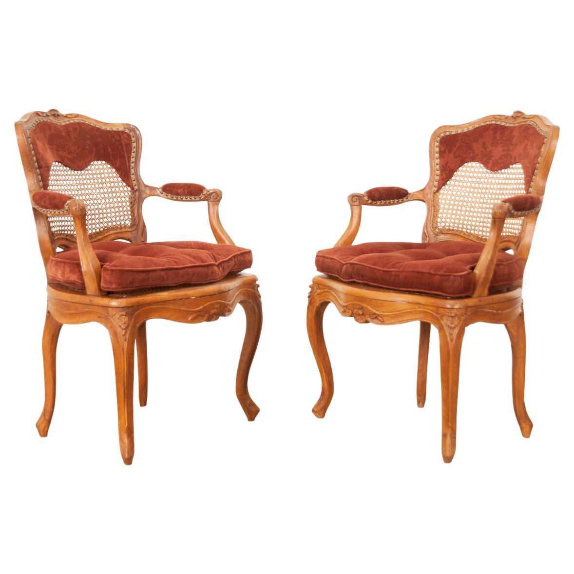 Pair of French 18th Century Louis XV Style  Fauteuils For Sale