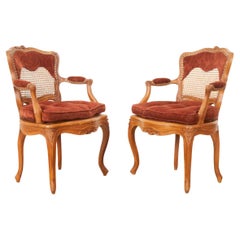 Pair of French 18th Century Louis XV Style  Fauteuils