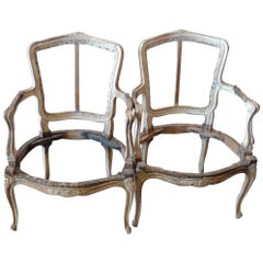 Pair of French 18th Century Louis XVI Armchairs, Sold as Is Pair of French 18th Century Louis XVI Armchairs, Sold as Is