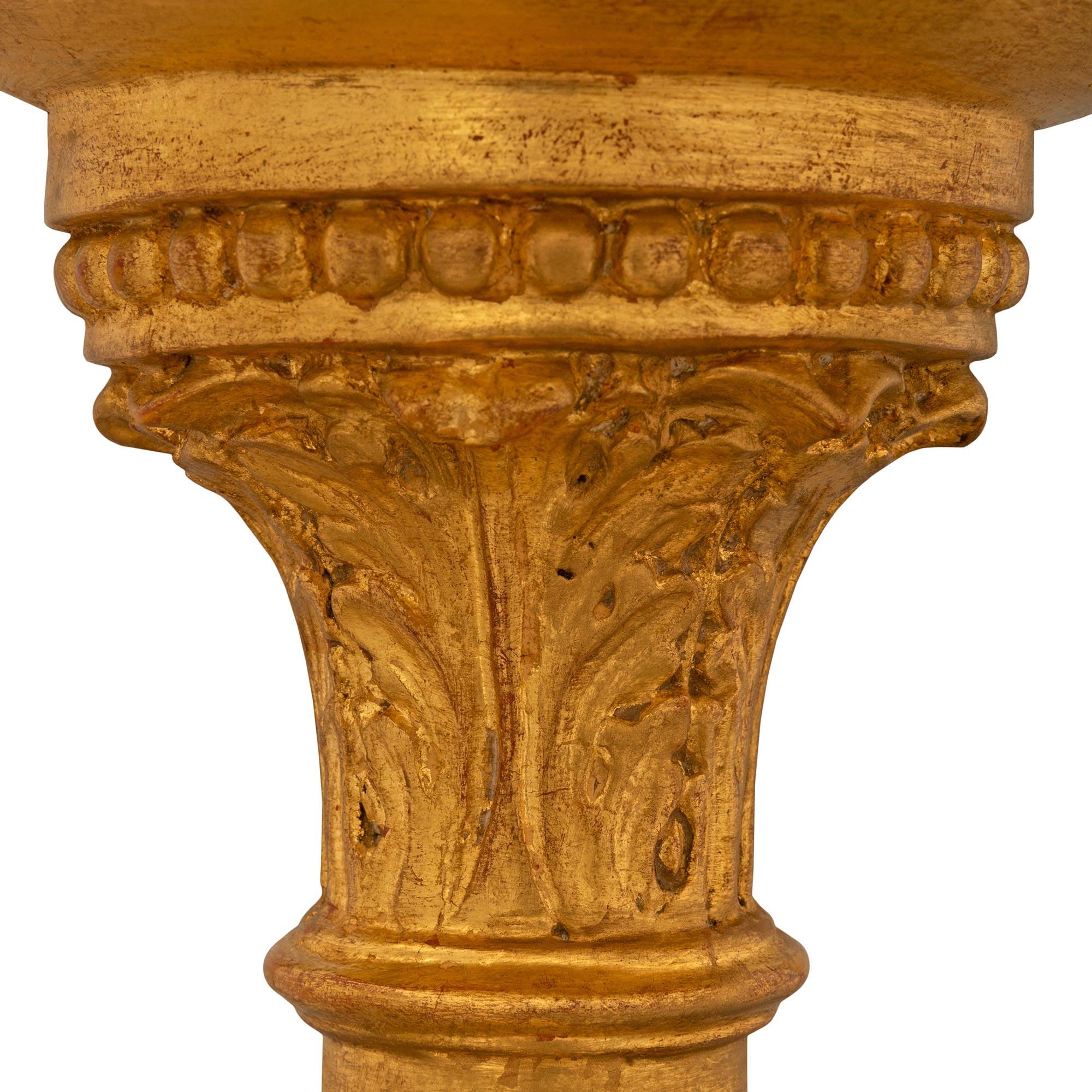 Pair of French 18th Century Louis XVI Period Giltwood & Patinated Wood Pedestals For Sale 3