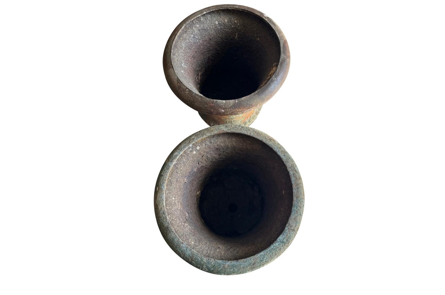 Pair Of French 18th Century Medici Urns For Sale 7
