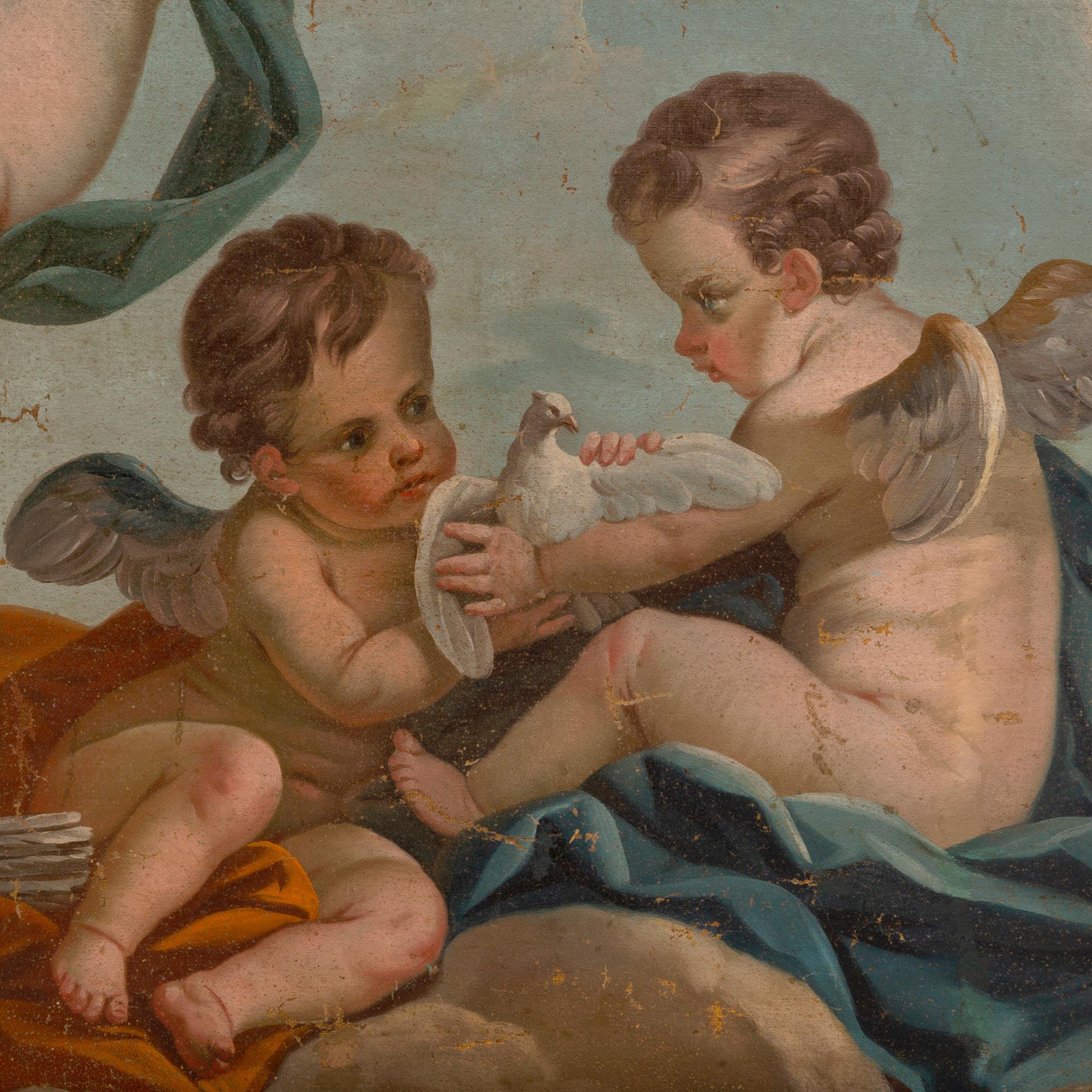 Toile Paire de peintures à l'huile sur toile françaises du 18ème siècle en vente