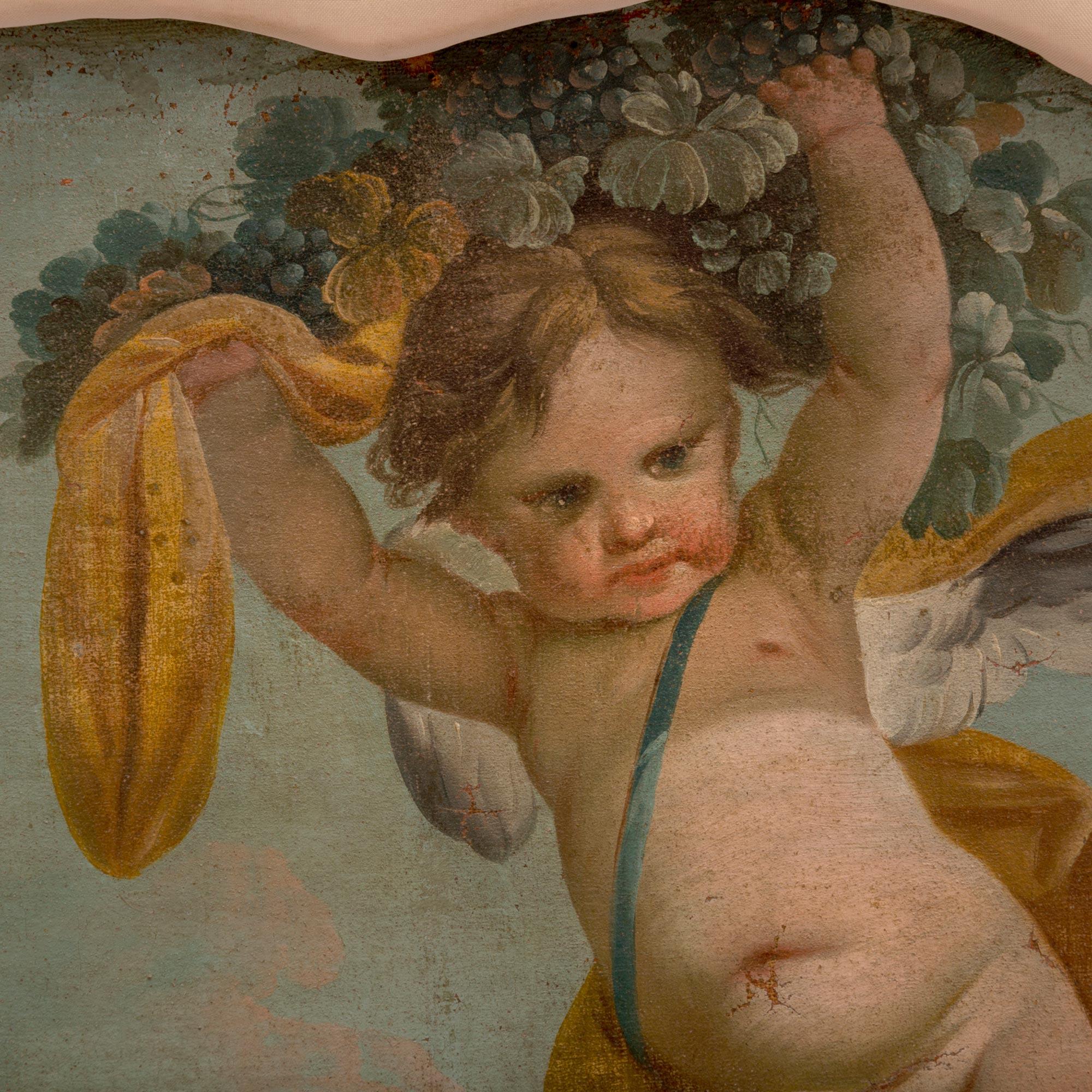 Paire de peintures à l'huile sur toile françaises du 18ème siècle en vente 2