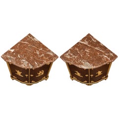 Pair of French 18th Century Régence Period Corner Cabinets Stamped Saunier