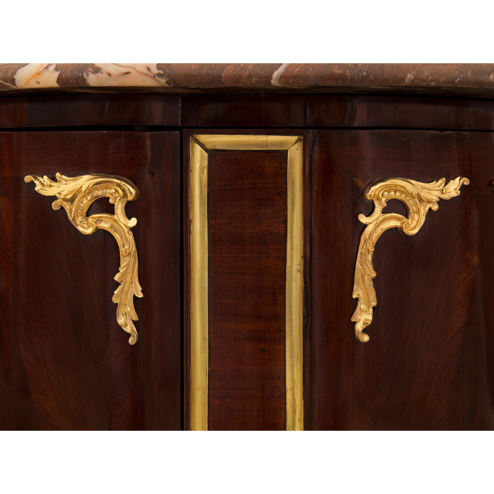 Ormolu Pair of French 18th Century Régence St. Encoignure Corner Cabinets For Sale