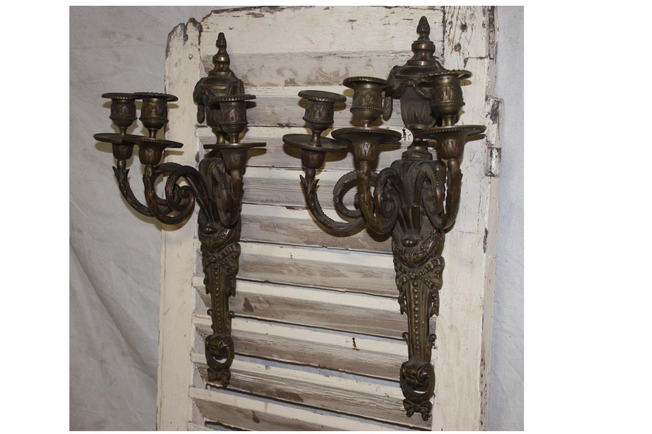Louis XVI Pair of French 18th Century Sconces For Sale