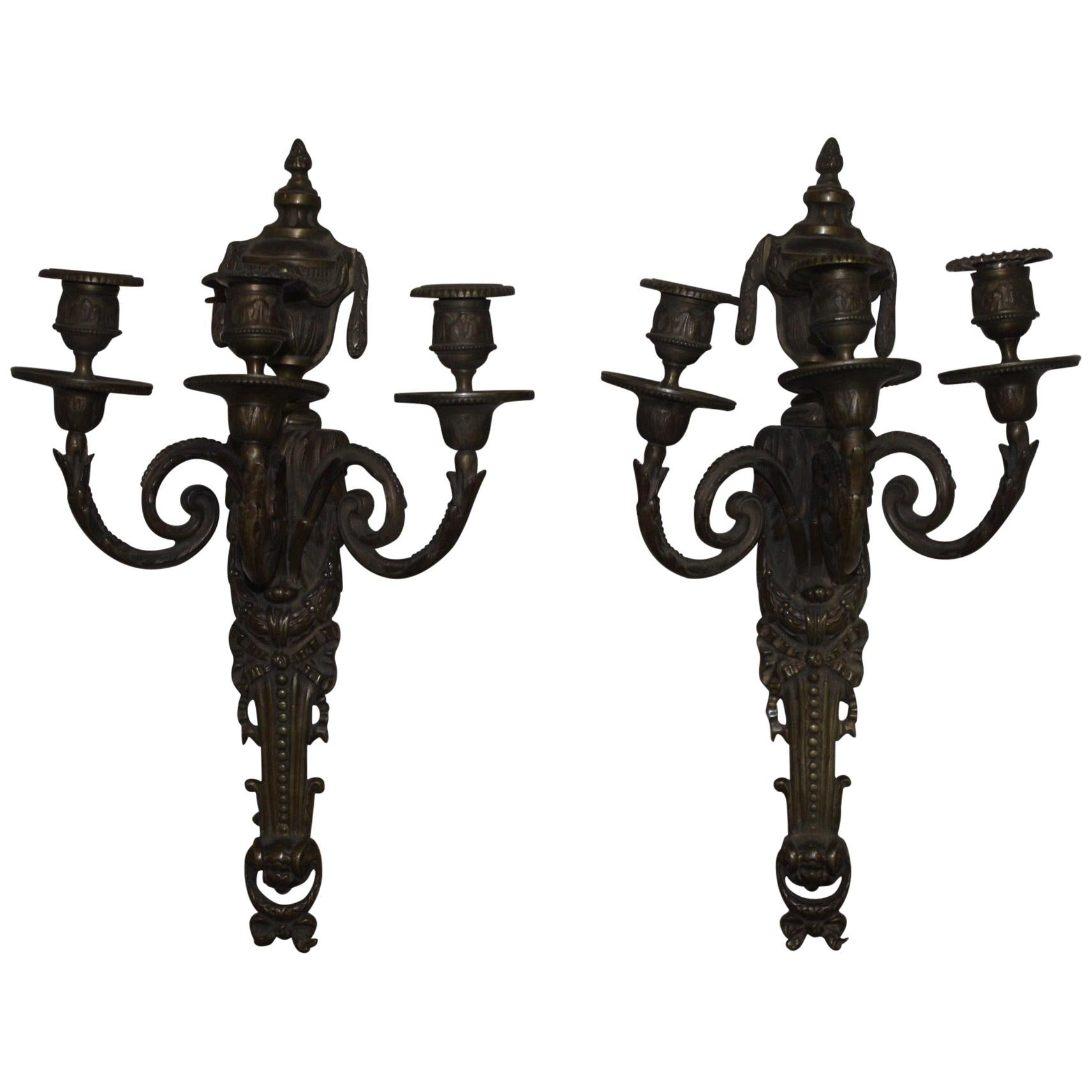 Pair of French 18th Century Sconces For Sale