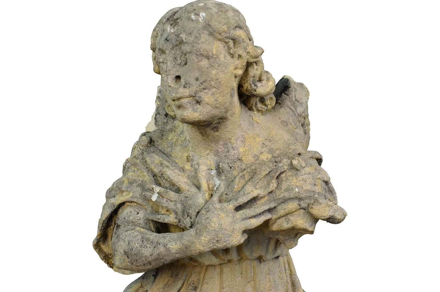 Pair of French 18th Century Stone Angels 7
