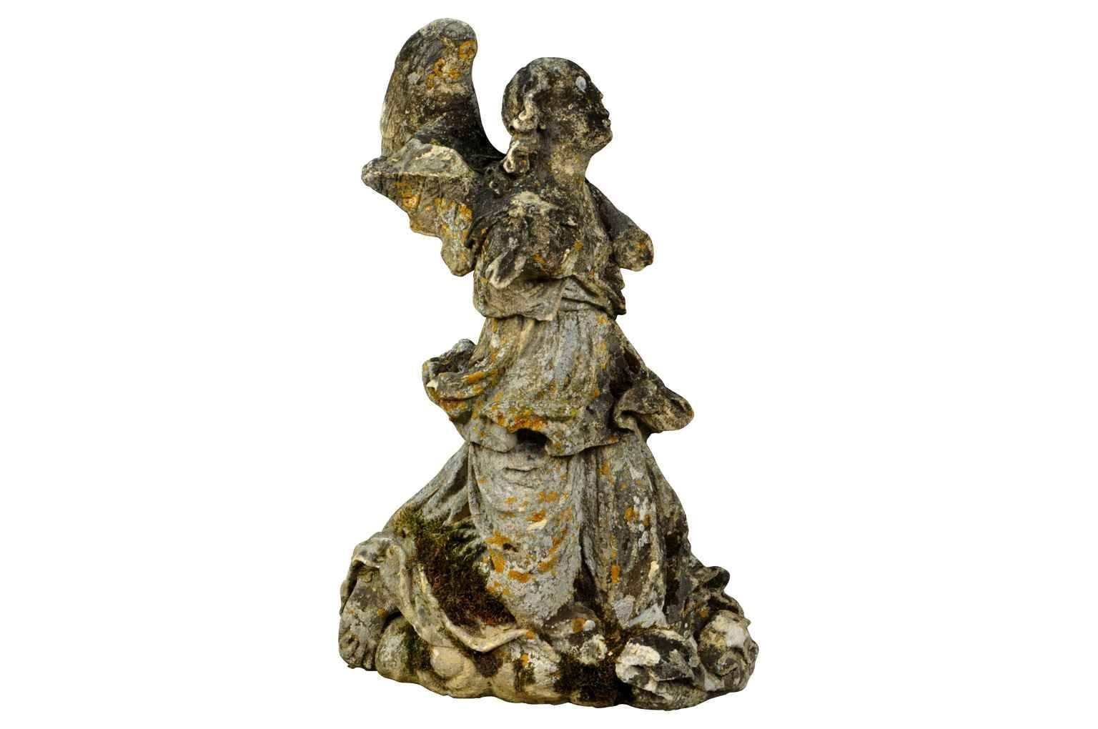 Pair of French 18th Century Stone Angels 2