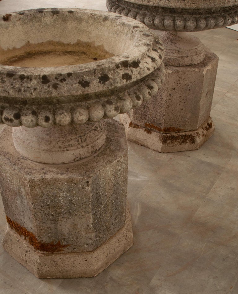 Pair of French 18th Century Stone Planters For Sale at 1stDibs